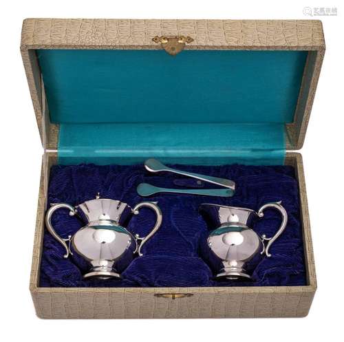 A 20th century sterling silver part tea service, stamped ste...