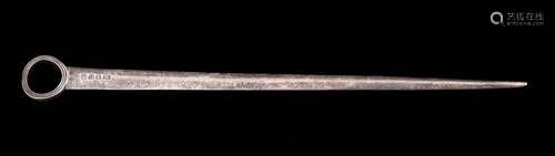 A George III silver meat skewer, makers mark worn, London, 1...