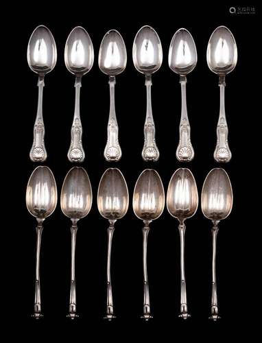 A set of six Victorian silver ice cream spoons, maker Chawne...