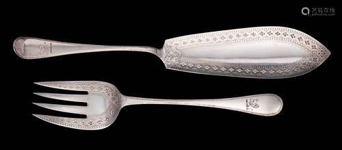 A pair of Victorian Hanoverian pattern fish servers, maker H...