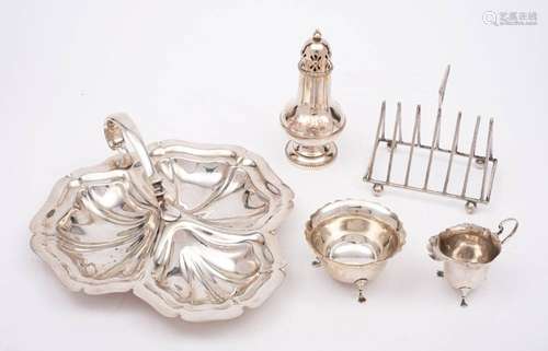 A silver two part tea service, maker Fattorini & Sons, B...