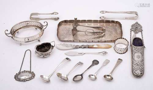 A mixed collection of silver wares,