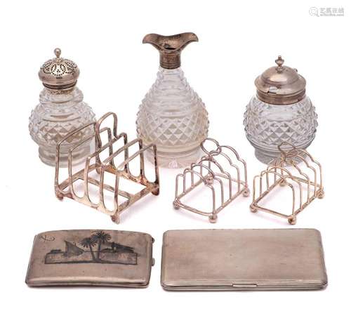 A mixed collection of silver wares, various makers and dates...