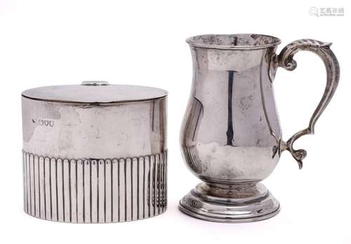 An Edward VII silver mug, makers mark worn, Birmingham, 1904...