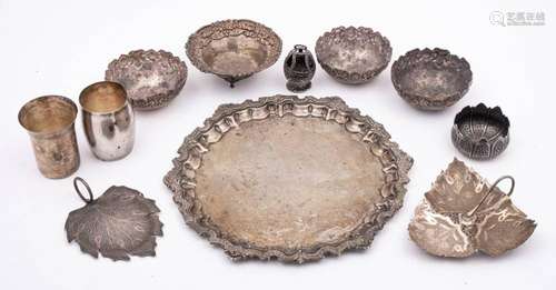 A collection of Indo-Persian and Middle Eastern silver wares...