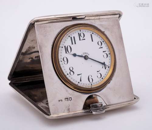 A George V silver cased travelling timepiece, maker Cohen &a...