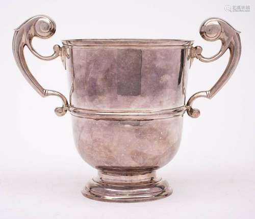 A George I Irish silver twin handled loving cup, maker David...