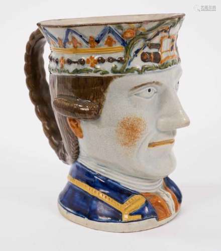 Prattware Admiral Rodney character jug, c.1790-95, of large ...