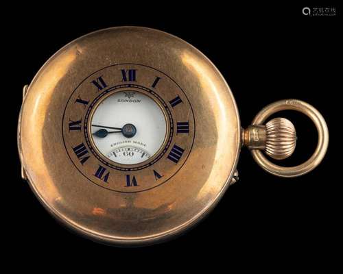 Rotherhams, London, a 9 carat gold pocket watch,: the white ...