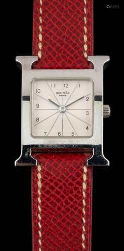 WITHDRAWN Hermes, H watch, a stainless steel wristwatch,: HH...