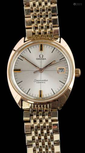 Omega, Seamaster, Cosmic, a wristwatch,: the silvered dial w...