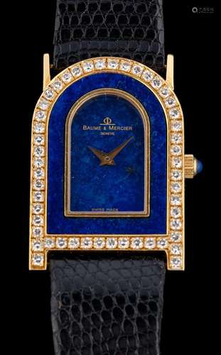 Baume & Mercier, an 18 carat gold lapis lazuli and diamo...