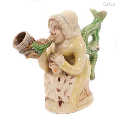 Prattware figure, circa 1810, in the form of Martha Gunn smo...