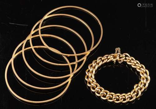 A curb link bracelet,: the polished curb links to a conceale...