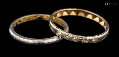 A diamond ring,: the band set with eight cut diamonds, ring ...