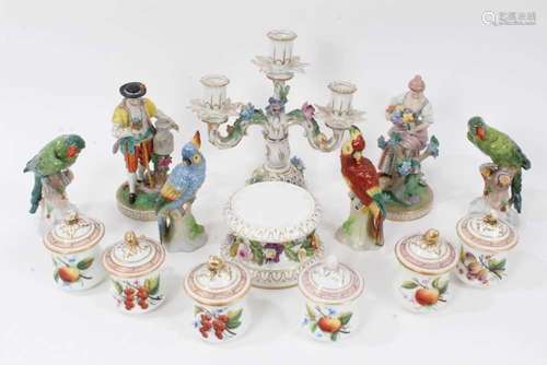 Group of continental porcelain, including a pair of Dresden ...