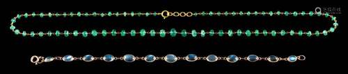 An emerald necklace,: composed of faceted emerald beads, wit...