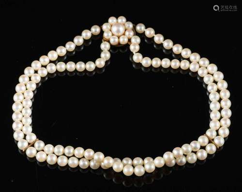 A cultured pearl choker by Mikimoto,