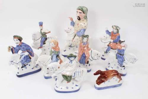 Set of Rye pottery figures from the Canterbury tales