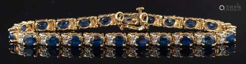 A sapphire and diamond bracelet,