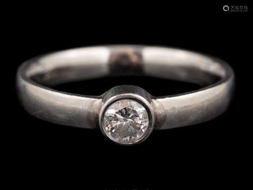 A platinum diamond ring,: the brilliant cut diamond estimate...