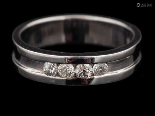 A 9 carat gold diamond ring,: the band set with four brillia...