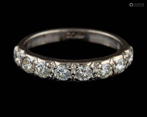 A diamond half eternity ring,: set with eight brilliant cut ...