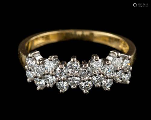 An 18 carat gold and diamond ring,: set with brilliant cut d...