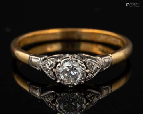 A diamond single stone ring,: the brilliant cut diamond, est...