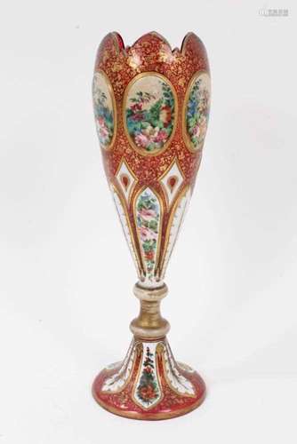 19th century Bohemian overlaid glass vase