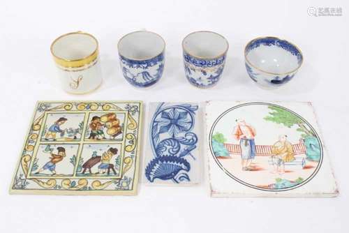 Minton & Hollins tile hand painted with Chinese figures,...