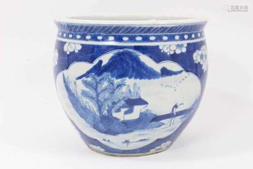 A Chinese blue and white jardinière