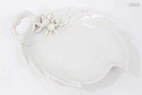 A Chelsea leaf shaped dish, in the white, circa 1755