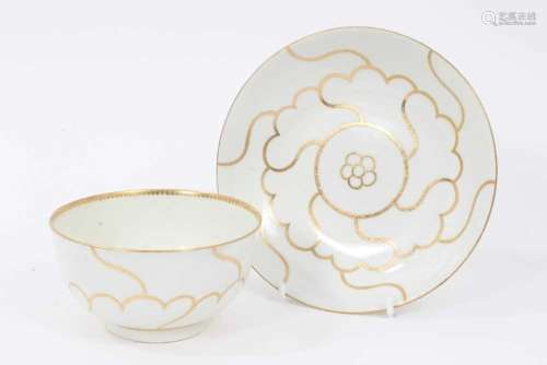 A Worcester large Queens pattern tea bowl and saucer, circa ...