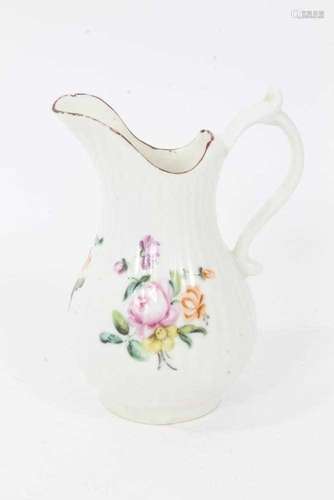 A Derby fluted baluster shaped milk jug, circa 1760