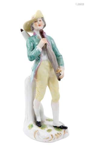 Ludwigsburgh porcelain figure of an umbrella seller