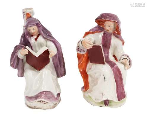 A pair of Longton Hall figures of an Abbot and Abbess, circa...