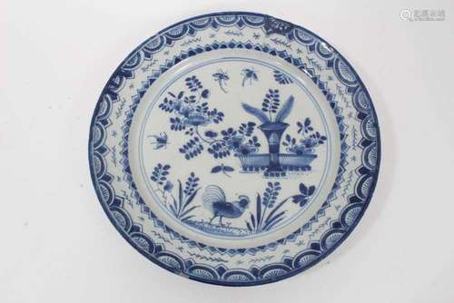 An 18th century English Delft blue and white dish