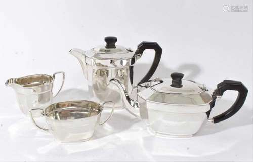 Contemporary silver, composite three piece tea set, comprisi...