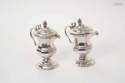 Pair of silver cruets, circa 1700