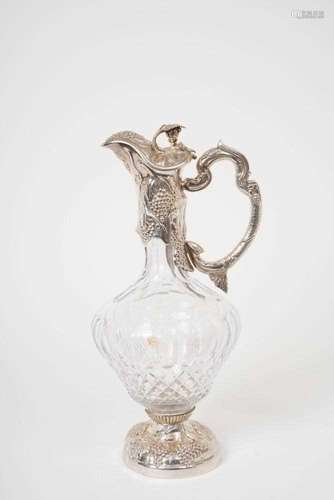 Contemporary silver mounted Claret Jug. London 1978, Garrard...