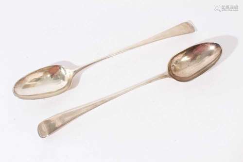 Two George III silver basting spoons.