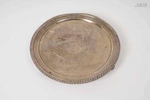 George III silver card tray, London 1817, approximately 12 t...