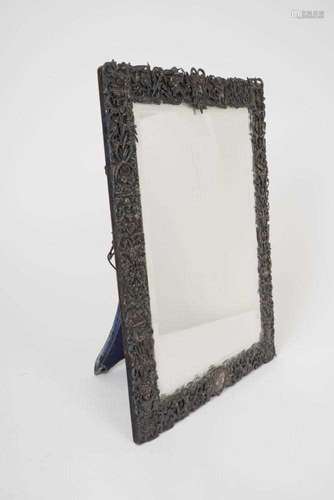 Victorian silver mounted table mirror