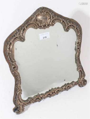 Victorian silver mounted table mirror