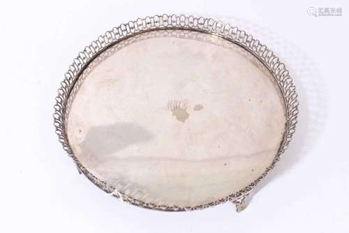 19th century Continental white metal salver, possibly Portug...