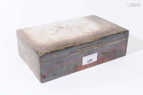 Large 1920s silver cigar box