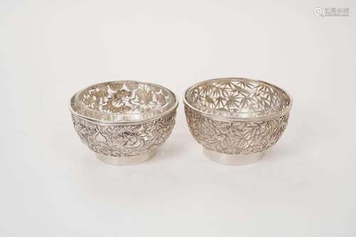 Two Chinese silver bowls