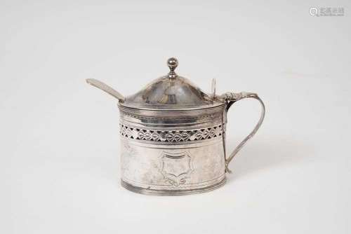 George III silver oval mustard pot