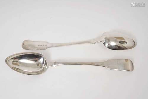 Pair of early 19th century silver basting teaspoons by Willi...